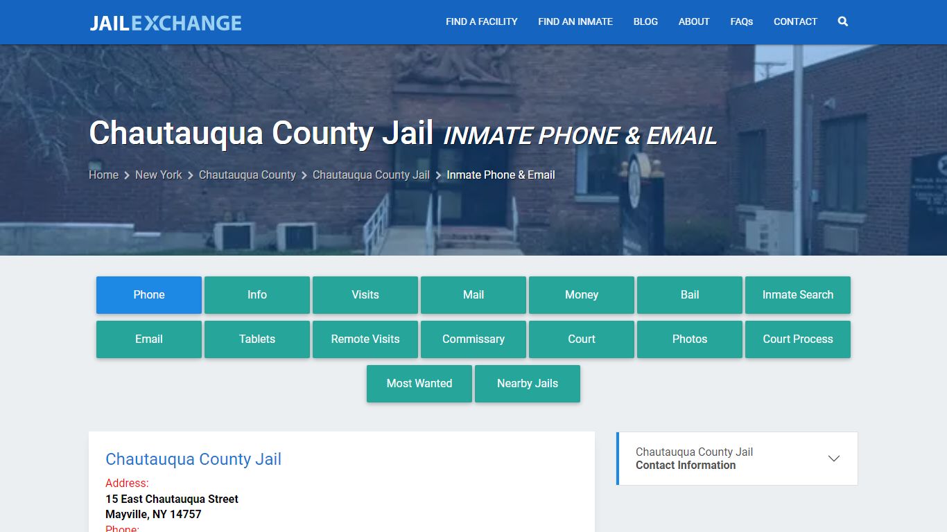 Inmate Phone - Chautauqua County Jail, NY - Jail Exchange